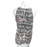 AQUA Black Multicolor Chevron Sleeveless Cami Camisole Slit Tunic Tank Top Sz S Photo 1