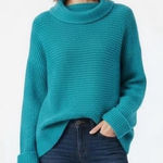 Pilcro  Turquoise Cowl Neck Sweater Photo 0