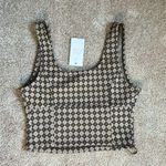 Pink Rose NWT  Dark Brown Argyle Cropped Top. Size Small Photo 5