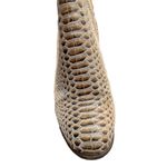 Pierre Dumas  Snakeskin Chunky Heeled Knee High Boots Taupe Suede 8.5 Wide Calf Photo 8