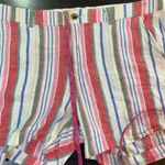 Old Navy  Everyday‎ Linen Blend Shorts Womens 16 Striped Mid-Rise Casual Colorful Photo 8