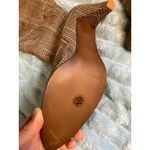 Brown Plaid Over The Knee Boots Women's Size 10 Stiletto Heel Lace Up Detail Photo 4