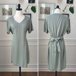 Anthropologie  Cloth & Stone Live Tie Waist Moss Green Mini Dress M Photo 2
