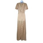 Show Me Your Mumu Rome Twist Gown Dress Maxi Sz XS Gold Luxe Satin Wedding Party Photo 2