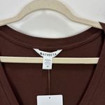 Athleta  Outbound V Neck Top Long Sleeve Chocolate Brown Cotton Plus Size 3X NWT Photo 5