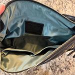 Coach  Poppy Quilted Crinkled Leather Black Shoulder Bag  Blue Inside Y2K #19856 Photo 5