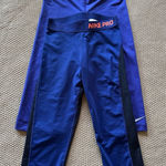 Nike 2 Set Pro Capri Leggings Violet Blue Cropped Athletic Workout Pants Sz S Photo 0