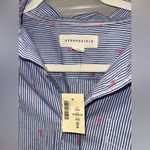 Aeropostale NWT  Striped Blue White Striped Shirt with Pink Palm Trees Photo 1