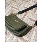 Like Dreams Olive Green Nylon Crossbody Bag Set Gold Tone Hardware Handbag Purse Photo 9