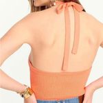 J.Crew  Halter Sweater Tank Top Cashmere Blend Ribbed Orange XL NWT Photo 2