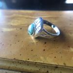 Blue Moon Turquoise Sterling Silver Bear Paw Ring Size 7 Photo 7