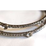 Source Unknown VTG 2 Party Prom Bridal Rhinestone/Crystal Silver Tone Metal 6" Bangle Bracelets Photo 2