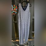 Talbots Women's Blue Twist Back Medallion Jumpsuit Size XL Photo 2