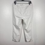 Soft Surroundings  White Crop Pants Lace Hem Denim Jeans‎ Sz 10P Petite Coastal Photo 2