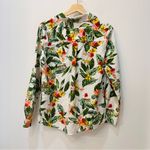 Charter Club Linen  Luxury Linen Blend Long Sleeve Shirt Tropical Print Small Photo 4
