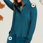 CAbi  Style 4191 Teal Striped Riff Hoodie Long Sleeve T Shirt Small Photo 0