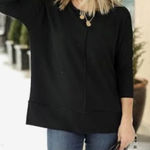 Spanx P.L.T. Dolman Sweatshirt in Black Large 50171r Photo 0