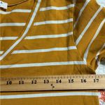 Zenana Outfitters women’s size small pullover short sleeve v-neck striped tee mustard color Photo 2