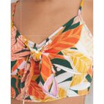 Aerie Top Womens XL Tank Woven Tie Front Dark Algae Floral Tropical Cropped NWT Photo 1