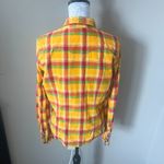 Ralph Lauren Denim Supply Top Shirt Button Up Size Large Womens Pearl Snap Plaid Orange Photo 3