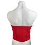 Pretty Little Thing Women's Red Strapless Bandeau Neckline Corset Bustier Top Sz M Photo 1