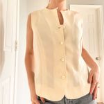 Liz Claiborne Vintage  Cream Button Down Vest Top Photo 6