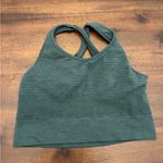 Alphalete  Sports Bra Medium Green Revival Vault Ribbed Cross Back Workout Top Photo 0