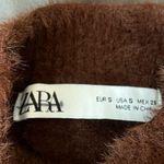ZARA Fuzzy Mockneck Sweater Brown Size Small Photo 4