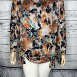 Zac and Rachel Woman NWT Size 2X Floral Leaf Print Cowl Neckline Sweater Top Photo 2
