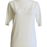 New York & Co Top Sweater White Short Sleeve Knit Sweater Top Size Medium NEW Photo 0