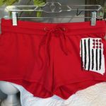 No Boundaries Stars Stripes American Cotton Shorts Red Knit Womens Small Comfy Knit Photo 10