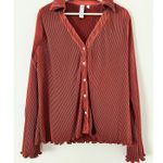 Anthropologie  Dolan Lettuce-Hem Buttondown Flare Cuff Women's Blouse Top Shirt Photo 9