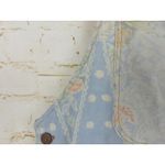 Boho Printed Shortall Women XS Ivory Blue Floral Paisley Bali Batik Home Cottage Photo 8