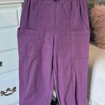 Allison Daley  Purple Check Capri Pants Cargo Cotton Fits Small Womens 8 Comfy Photo 1