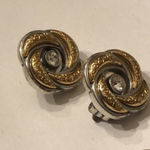 Brighton Vintage Knot Gold & Silver CZ Clip On Earrings Photo 6