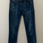 frame denim Le Boy Jeans High Rise Burnett Raw Hem w Slit Gold Rivets, Size 25 Photo 0
