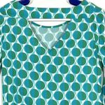 Escapada Living Turquoise Mod Groovy Geo Dress 3/4 Sleeves Back Cutout Size XS Photo 5