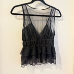 ZARA NWOT Combination Black Tulle Top Photo 5