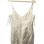 BCBGMAXAZRIA NWOT BCBG MaxAzria Satin Banded Mitzi Dress in Rose Whisper Ivory Size 10 Photo 0