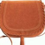 INC International Concepts Willow cognac leather crossbody hippie saddle bag Brown Photo 1