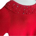 Womens Briggs New York Metallic Shimmer Embellished Scoop Neck Sweater Photo 1