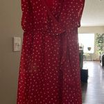 Divided Red Polka Dot Wrap Dress Photo 0