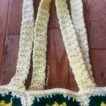 pastel yellow greeen brown sunflower crochet tote bag Photo 2