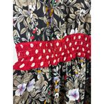 Vintage Diane Freis Floral Polka Dot Midi Dress Maximalist Lightweight Ruffle Black Size M Photo 7