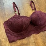 Aerie Real Power Balconette Lace Bra Sz 34D Maroon Photo 4