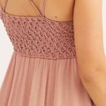 Free People  Adella Lace Crochet Smocked Tier Hem Slip Dress Photo 2