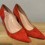 Kate Spade New York Womens Bright Red Suede Pointed Toe Pumps Shoes‎ Size 8.5 Photo 0