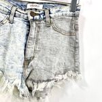 Vibrant Miu Acid Washed Hi Rise Distressed Denim Shorts Photo 6
