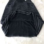 Joie  Striped Silk Racerback Tank‎ Top Scoop Neck Sleeveless Black Silver Medium Photo 9