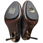 United Nude Bronze Metallic Leather Metal Stiletto Heel Almond Toe Pumps 36 6 Photo 3